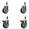 Service Caster 5'' Thermoplastic Rubber Wheel Swivel 7/8'' Expanding Stem Caster Set 2 Brakes, 4PK SCC-EX20S514-TPRB-2-PLB-2-78 - alternate 1
